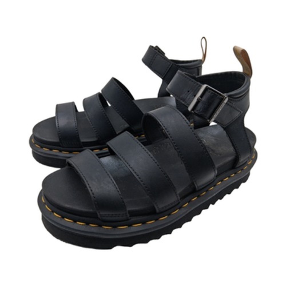 Dr. Martens Blaire Sandals Womens Size 8 Black Leather Gladiator Platform Buckle